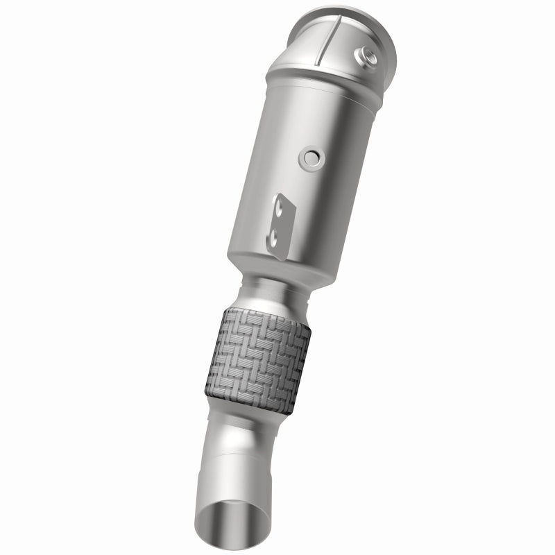 MagnaFlow 280513 oem grade direct-fit catalytic converter, opposite rear three-quarter view of the turntable spin