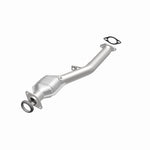 MagnaFlow 5421029 carb direct-fit catalytic converter, opposite front three-quarter view of the turntable spin