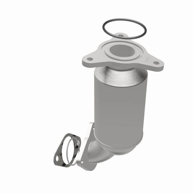 MagnaFlow 52889 oem grade direct-fit catalytic converter, opposite rear three-quarter view of the turntable spin