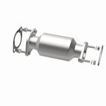 MagnaFlow 5571858 carb direct-fit catalytic converter, opposite rear three-quarter view of the turntable spin