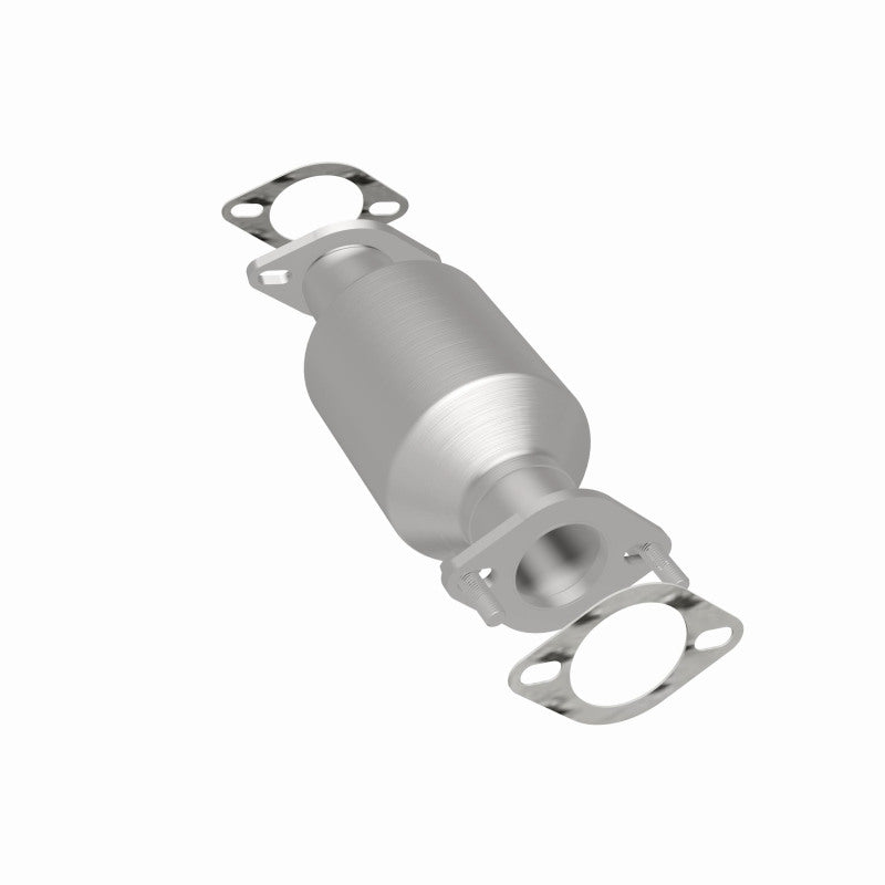 MagnaFlow 52874 oem grade direct-fit catalytic converter, rear three-quarter view of the turntable spin