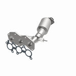 MagnaFlow 5582556 carb manifold converter, opposite front three-quarter view of the turntable spin