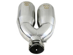 aFe Takeda 2.5in 304 Stainless Steel Clamp-on Exhaust Tip Drivers Side 2.5in Inlet 4inDual- Polished