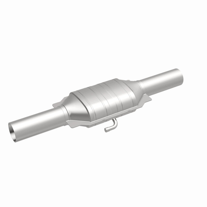MagnaFlow 3322223 carb direct-fit catalytic converter, front three-quarter view of the turntable spin