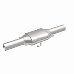 MagnaFlow 3322223 carb direct-fit catalytic converter, front three-quarter view of the turntable spin