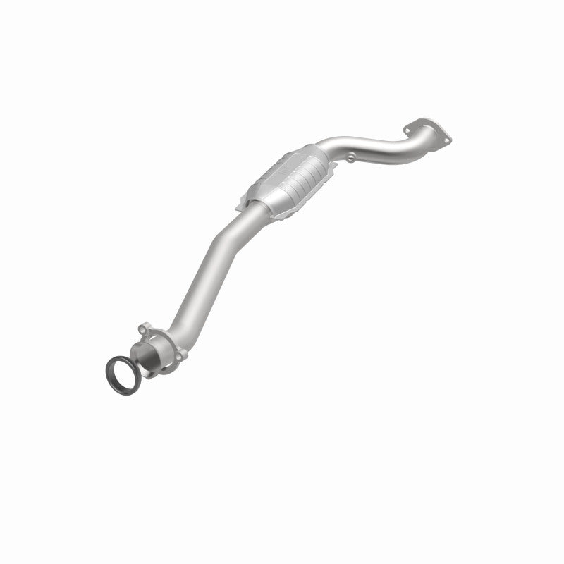MagnaFlow 5592966 carb direct-fit catalytic converter, opposite front three-quarter view of the turntable spin
