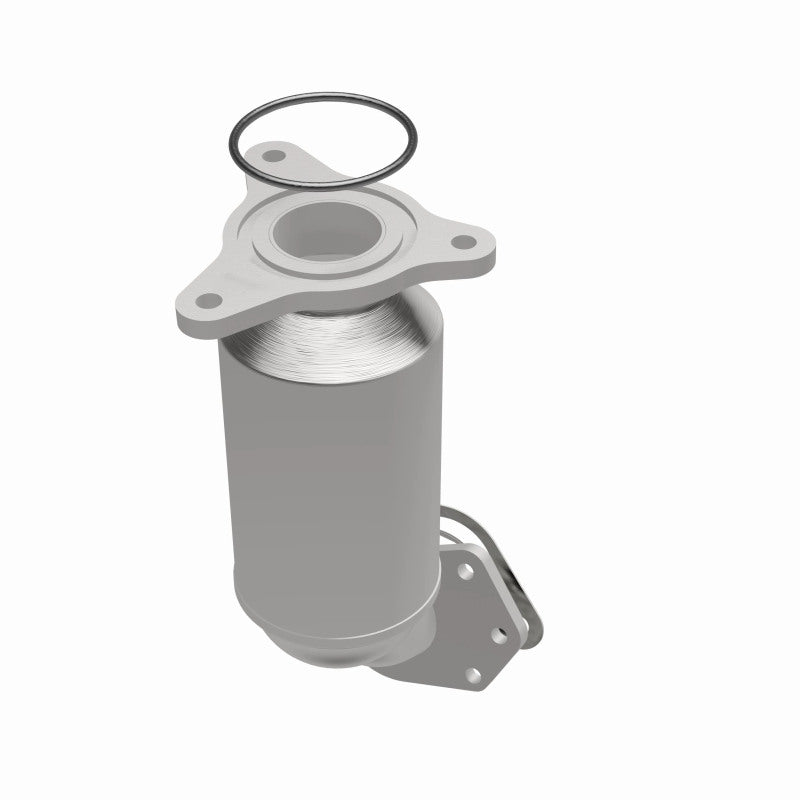 MagnaFlow 52889 oem grade direct-fit catalytic converter, opposite front three-quarter view of the turntable spin