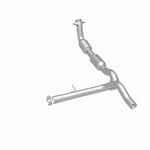 MagnaFlow 4583744 carb direct-fit catalytic converter, rear three-quarter view of the turntable spin