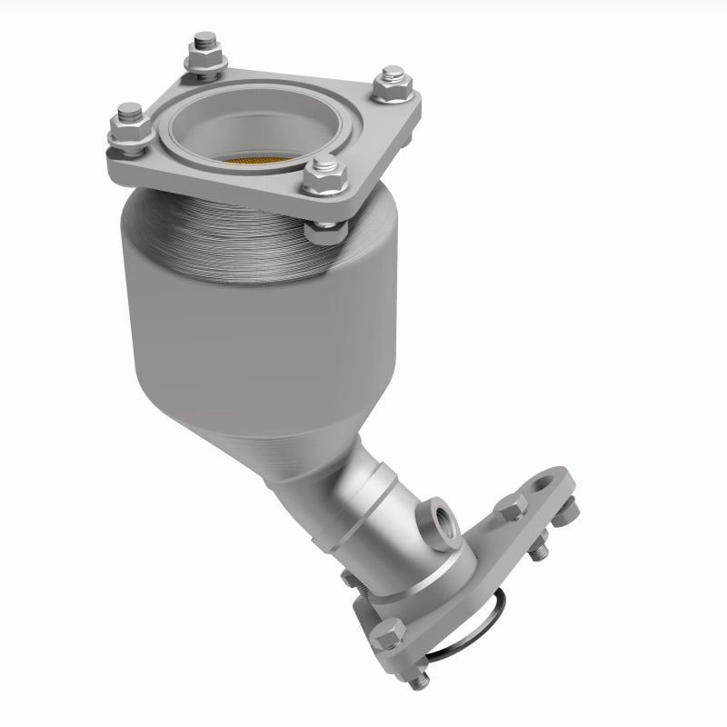 MagnaFlow 6511129 epa direct-fit catalytic converter, opposite front three-quarter view of the turntable spin