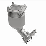MagnaFlow 6511129 epa direct-fit catalytic converter, opposite front three-quarter view of the turntable spin