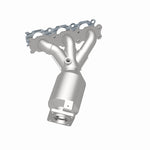 MagnaFlow 52131 oem grade manifold converter, rear three-quarter view of the turntable spin