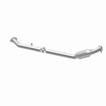 MagnaFlow 4561031 carb direct-fit catalytic converter, opposite rear three-quarter view of the turntable spin