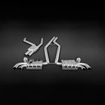 Capristo valved exhaust with mid-pipes for Porsche Cayenne 958.1 GTS, valved mufflers and quad round tips