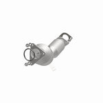 MagnaFlow 5582144 carb direct-fit catalytic converter, opposite front three-quarter view of the turntable spin