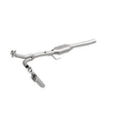 MagnaFlow 4451215 carb direct-fit catalytic converter, front three-quarter view of the turntable spin