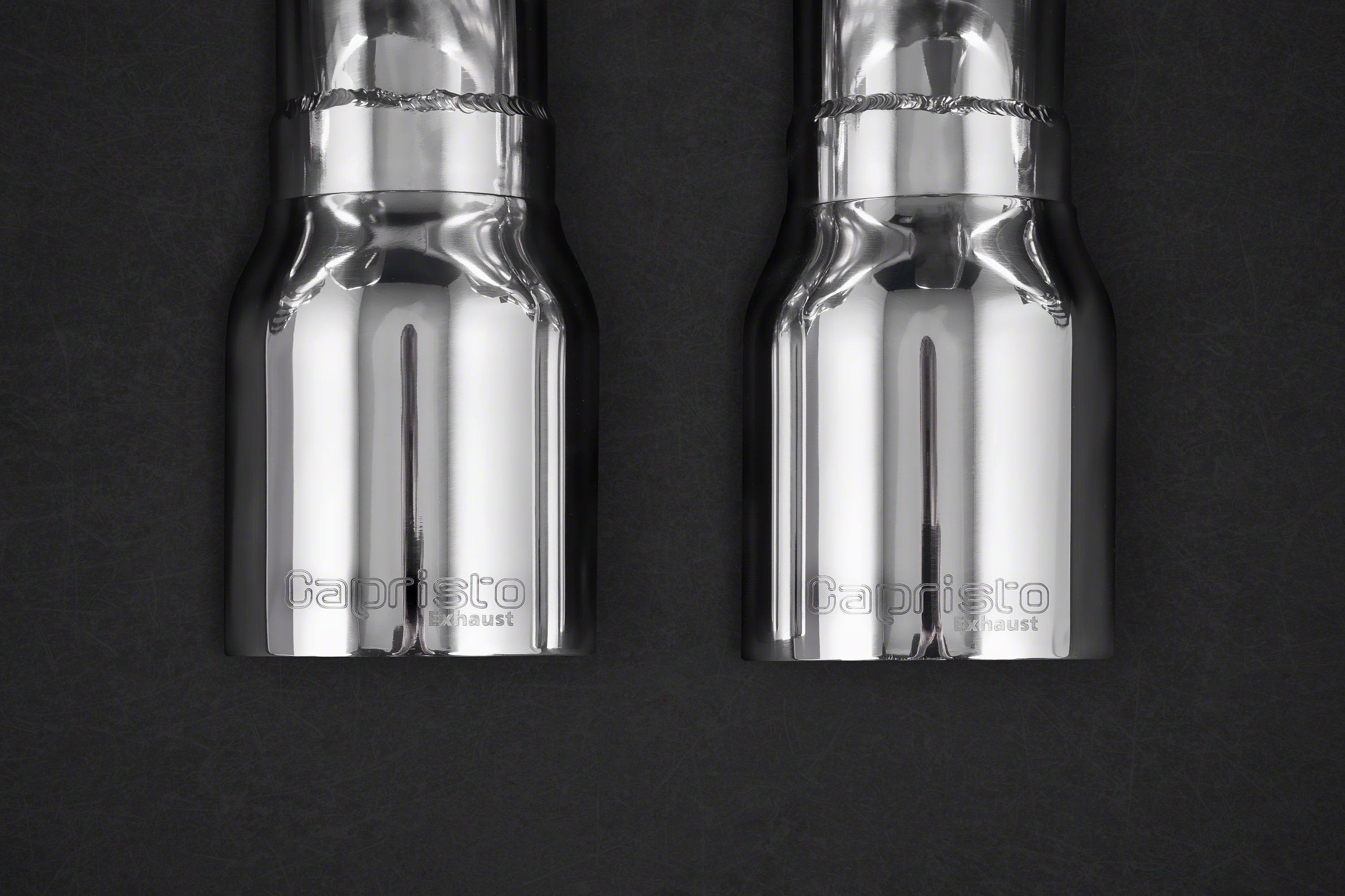 Capristo 991 GT3 twin polished center tips, top view
