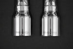 Capristo 991 GT3 twin polished center tips, top view