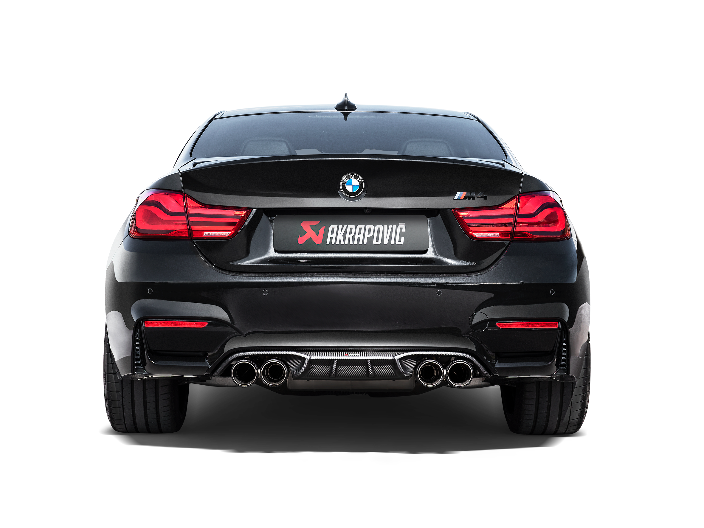 Akrapovic BMW M4 (F82/F83) Slip-On Line (Titanium) S-BM/T/4H for BMW M4 F82/F83 2018-2020, rear view