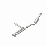 MagnaFlow 5551156 carb direct-fit catalytic converter, rear view of the turntable spin