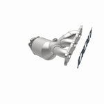 MagnaFlow 52131 oem grade manifold converter, opposite rear three-quarter view of the turntable spin