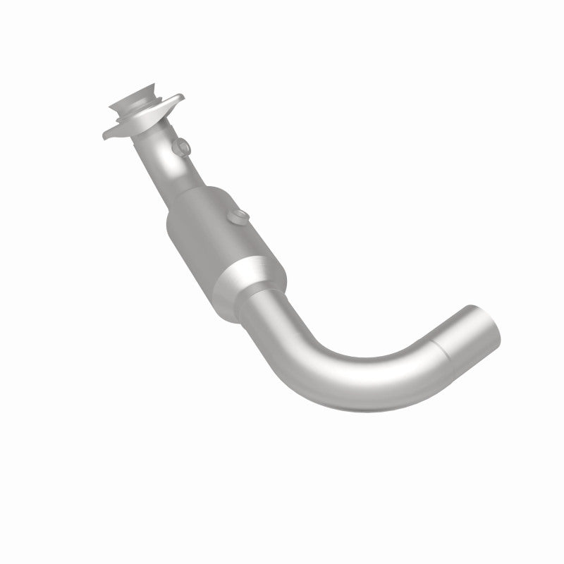 MagnaFlow 5551498 carb direct-fit catalytic converter, rear three-quarter view of the turntable spin