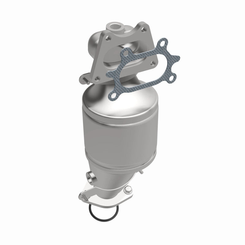 MagnaFlow 5582740 carb manifold converter, front three-quarter view of the turntable spin