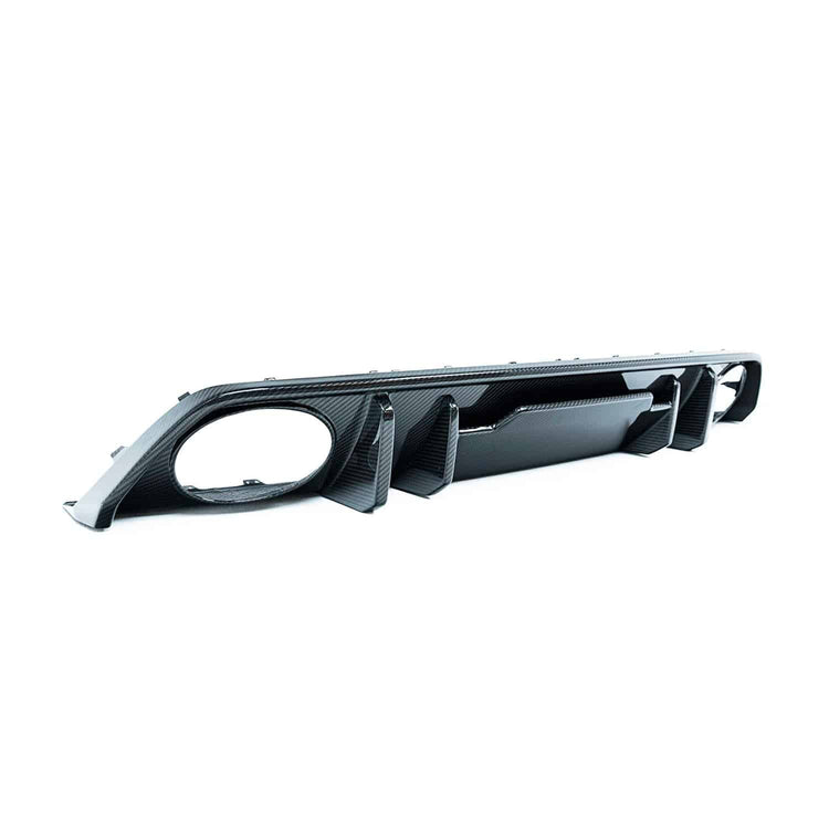 wide view of TRE Pre-Preg Carbon Fibre ID-01 Rear Diffuser for Audi RS3 8Y 2021+ with white background