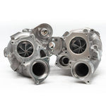 A front close up view of Pure Turbos Turbo Upgrade Pure900 for Audi RS6 / RS7 / RSQ8 2020+ with white background