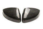 wide view of TRE Pre-Preg Carbon Fibre Wing Mirror Covers for Audi TT Mk2 / Mk3 / R8 Gen 2 2015-2024 with white background