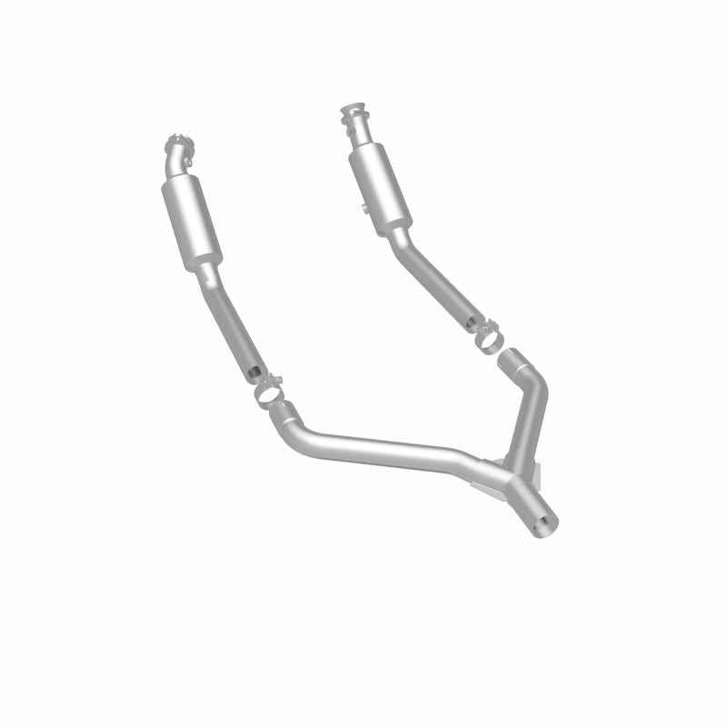 MagnaFlow 5461533 carb direct-fit catalytic converter, rear three-quarter view of the turntable spin