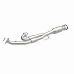MagnaFlow 5421710 carb direct-fit catalytic converter, front three-quarter view of the turntable spin