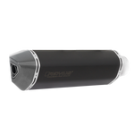 Remus Yamaha Tenere 700 Slip-On Exhaust Black, black hexagonal silencer with carbon end cap, side view