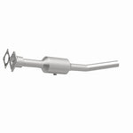 MagnaFlow 4561734 carb direct-fit catalytic converter, front three-quarter view of the turntable spin