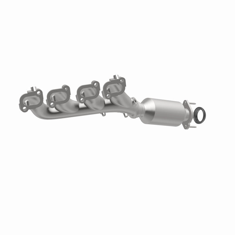 MagnaFlow 4551071 carb manifold converter, opposite front three-quarter view of the turntable spin