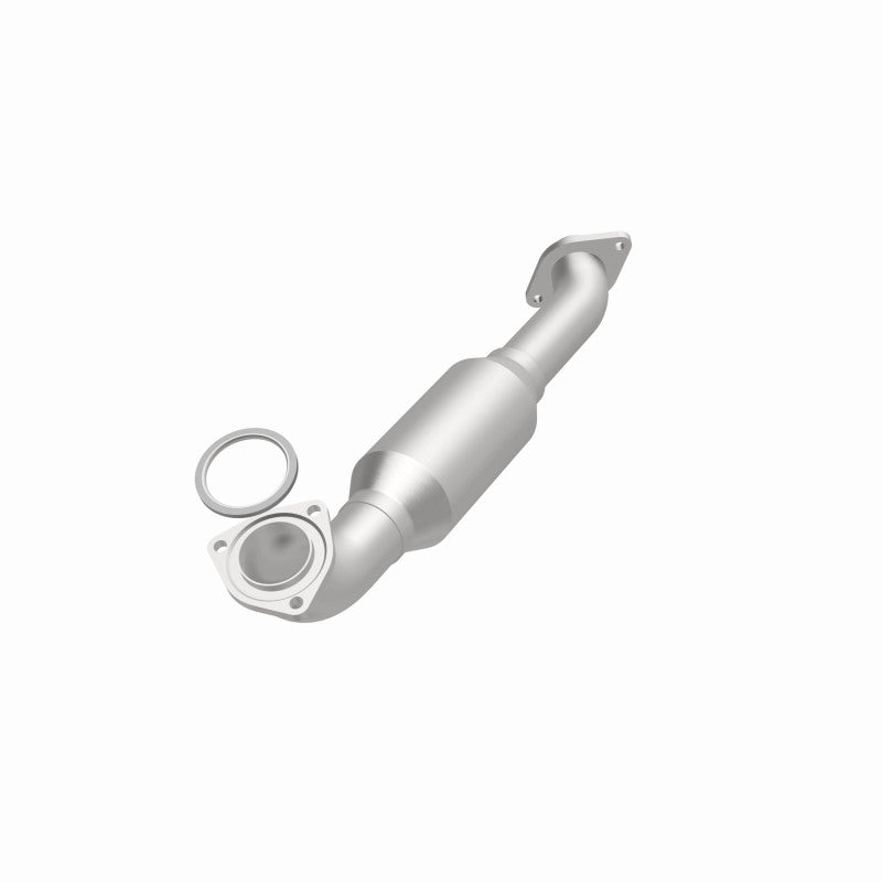MagnaFlow 5461689 carb direct-fit catalytic converter, opposite front three-quarter view of the turntable spin