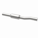 MagnaFlow 4593698 carb direct-fit catalytic converter, opposite rear three-quarter view of the turntable spin