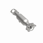 MagnaFlow 5561714 carb direct-fit catalytic converter, front three-quarter view of the turntable spin