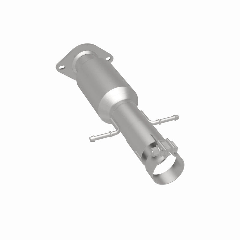 MagnaFlow 5421913 carb direct-fit catalytic converter, rear three-quarter view of the turntable spin