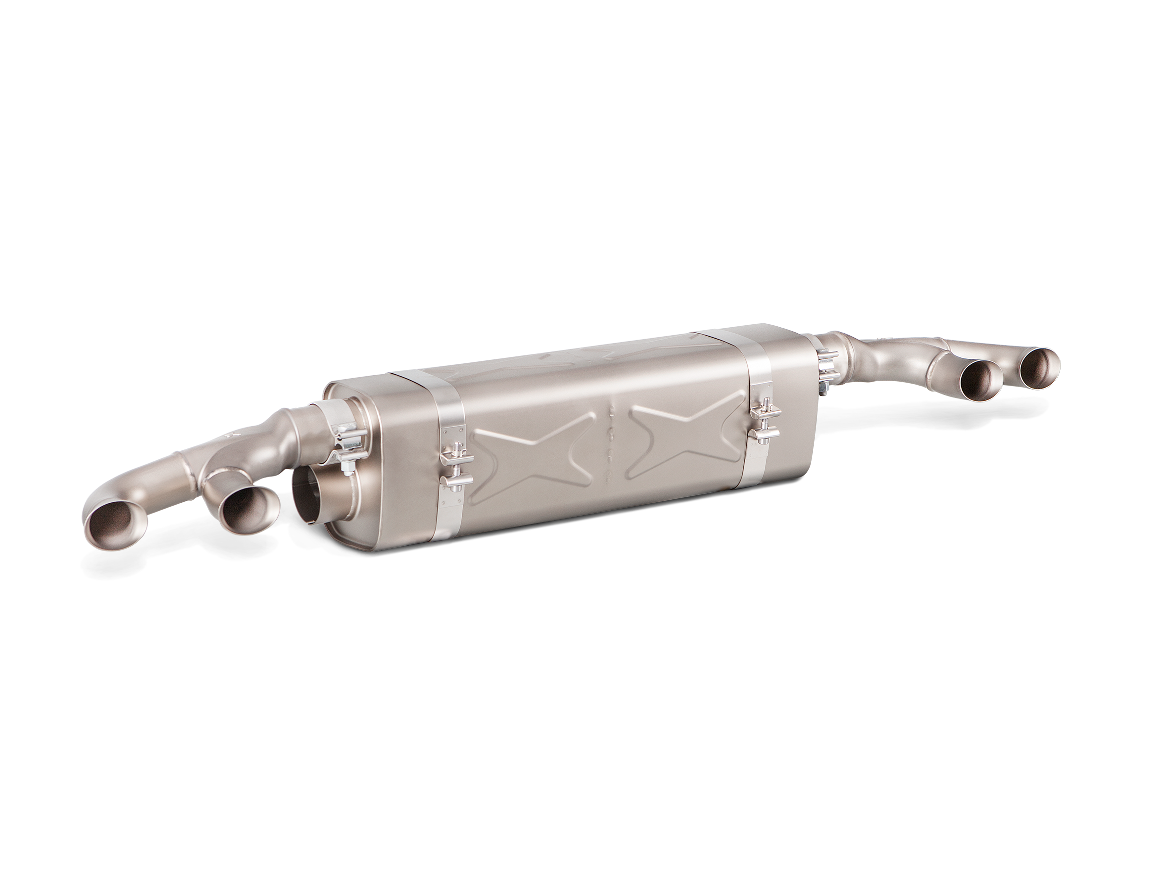 Akrapovic Porsche 911 Turbo/Turbo S (991.2) Slip-On Line (Titanium) (Requires Tips/Diffuser) S-PO/TI/6H for Porsche 911 Turbo/Turbo S 991.2 2017-2019, side view