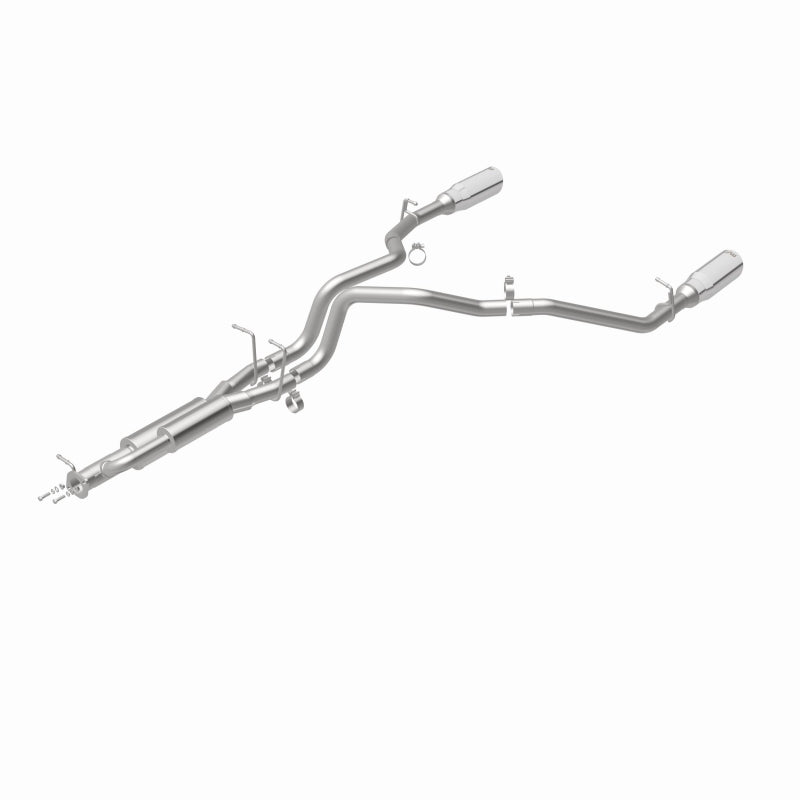 MagnaFlow 19684 speq series cat-back exhaust, rear view of the turntable spin