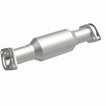 MagnaFlow 5592447 carb direct-fit catalytic converter, front three-quarter view of the turntable spin