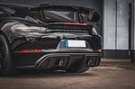 Porsche 718 GT4 RS rear with Capristo slanted Wicrom tips