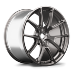 Single aluminum alloy wheel with gunmetal gray finish, five-spoke design, and five-bolt pattern isolated on white background - APEX Wheels wheel for 19x11 ET52 5x114.3 - Anthracite