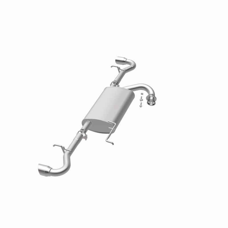 BRExhaust 106-0873 direct-fit exhaust kit, opposite rear three-quarter view of the turntable spin