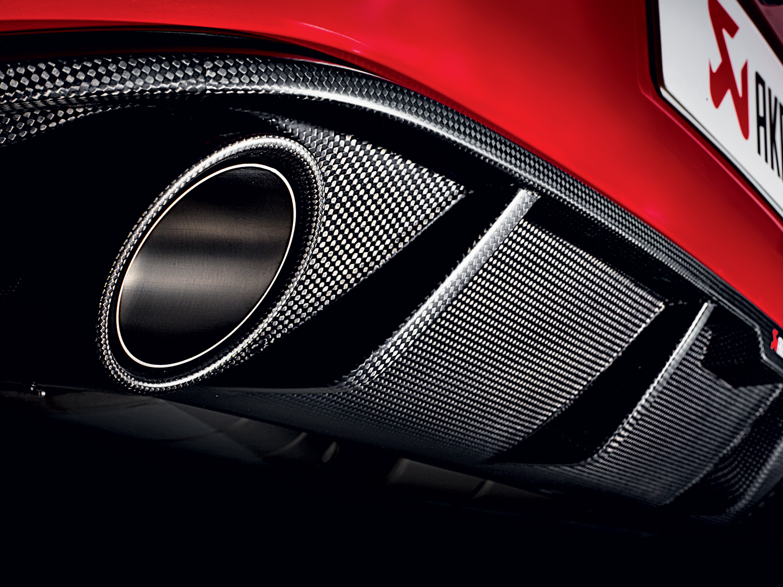 Akrapovic Rear Carbon Fibre Diffuser DI-VW/CA/1 for Volkswagen Golf GTI (MK7) 2015-2016, top view