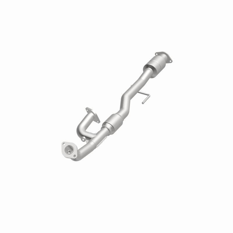 MagnaFlow 5571754 carb direct-fit catalytic converter, opposite front three-quarter view of the turntable spin