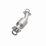 MagnaFlow 5592557 carb direct-fit catalytic converter, opposite front three-quarter view of the turntable spin