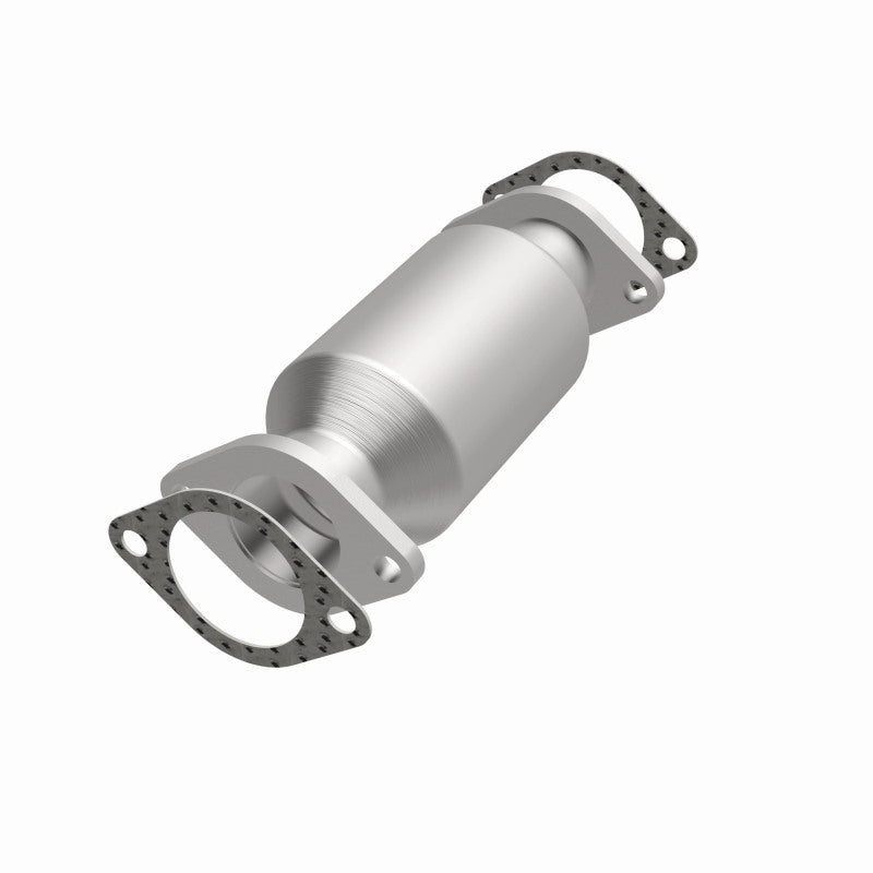 MagnaFlow 5421708 carb direct-fit catalytic converter, opposite front three-quarter view of the turntable spin
