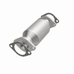 MagnaFlow 5421708 carb direct-fit catalytic converter, opposite front three-quarter view of the turntable spin