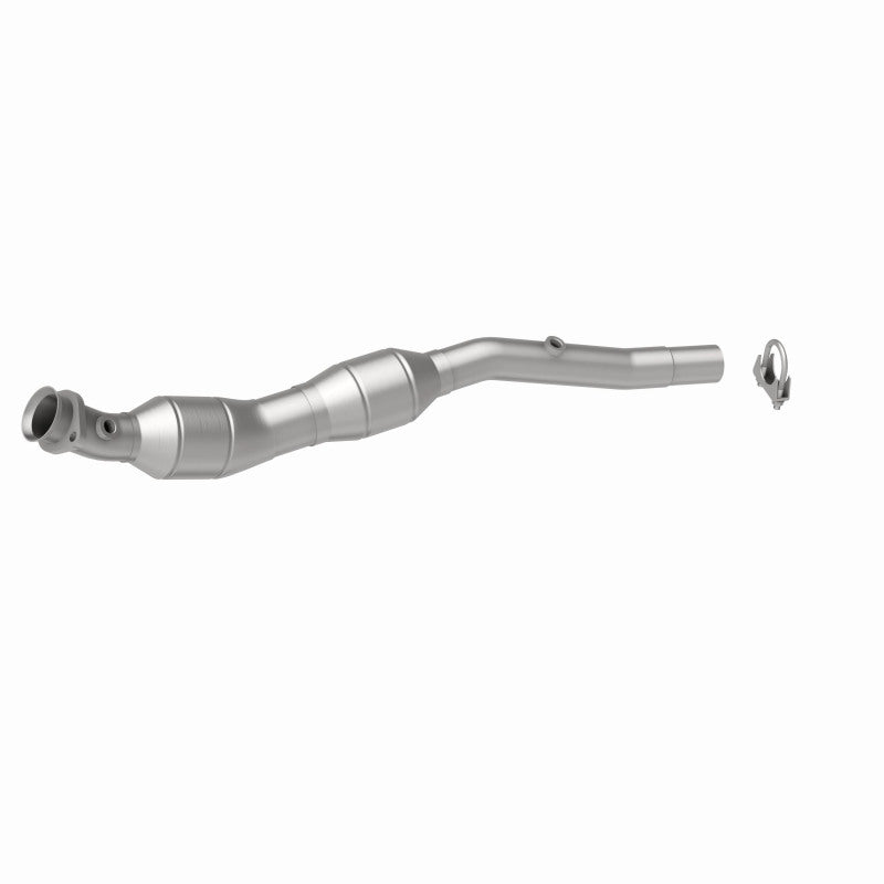 MagnaFlow 4551722 carb direct-fit catalytic converter, front three-quarter view of the turntable spin